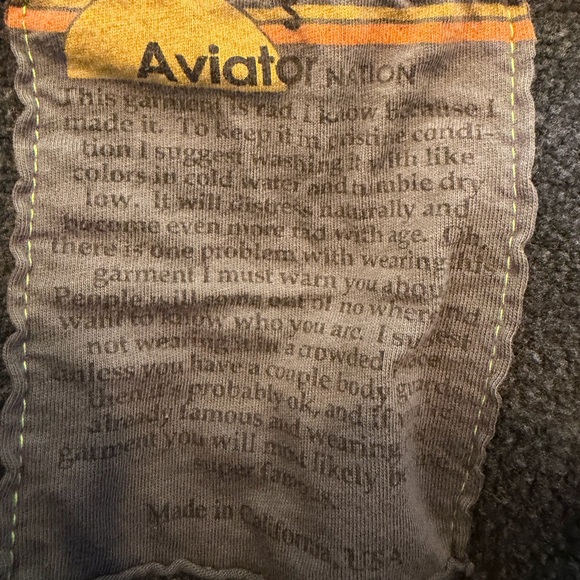 Aviator Nation Black/Blue  Hoodie with Rainbow Graphic - Picture 4 of 4